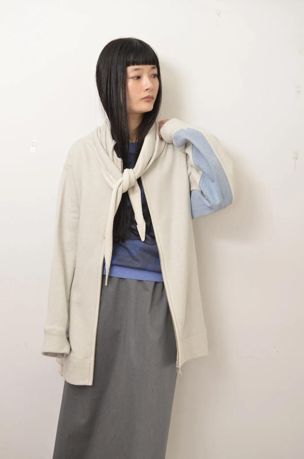 △ SHAWL ZIP-UP PARKA/GRY/01