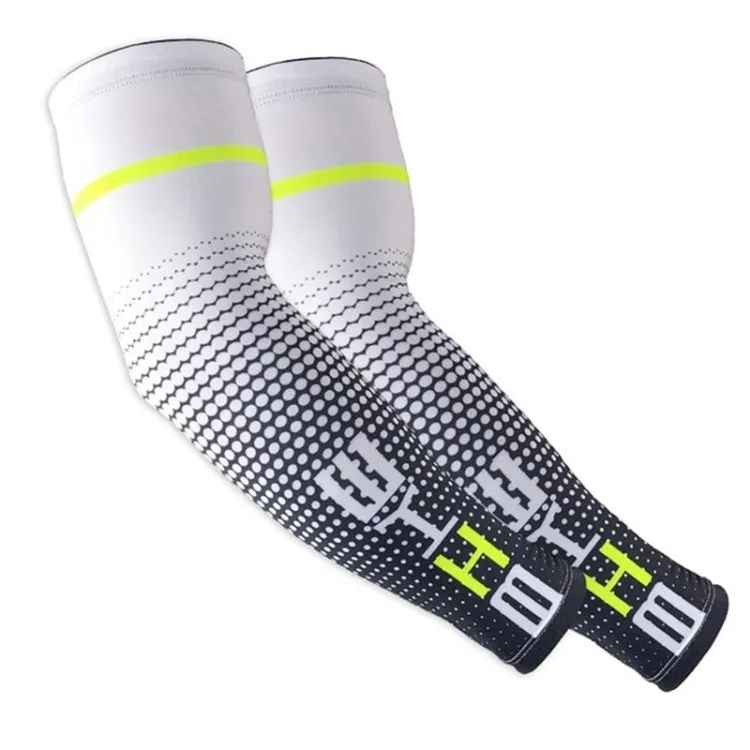 1 Pair Cool Men Cycling Running Bicycle UV Sun Protection Cuff Cover Protective Arm Sleeve Bike Sport Arm Warmers Sleeves, Size:XL (White)