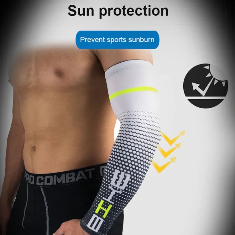 1 Pair Cool Men Cycling Running Bicycle UV Sun Protection Cuff Cover Protective Arm Sleeve Bike Sport Arm Warmers Sleeves, Size:XL (White)