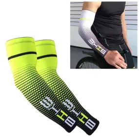 1 Pair Cool Men Cycling Running Bicycle UV Sun Protection Cuff Cover Protective Arm Sleeve Bike Sport Arm Warmers Sleeves, Size:XXL (Green)