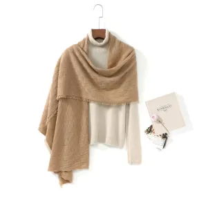 100% Cashmere Fringe Solid Color Shawls