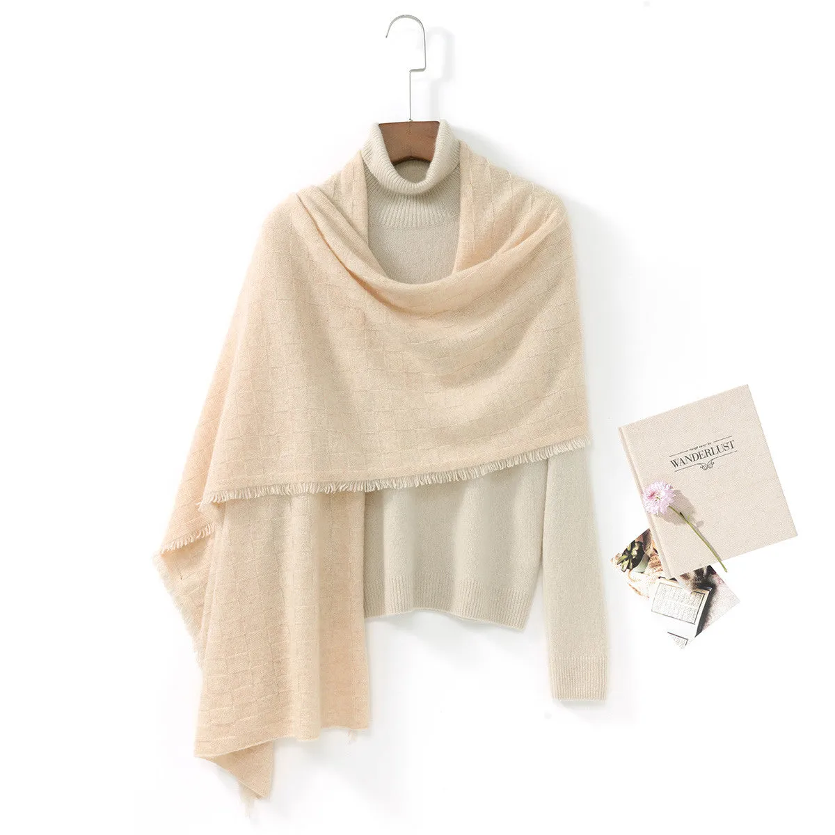 100% Cashmere Fringe Solid Color Shawls