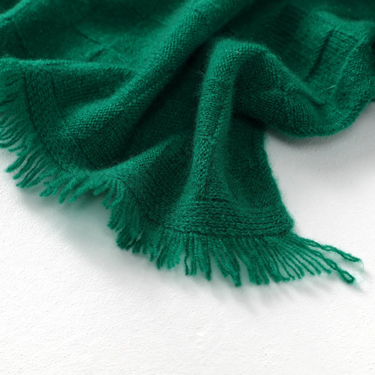 100% Cashmere Fringe Solid Color Shawls