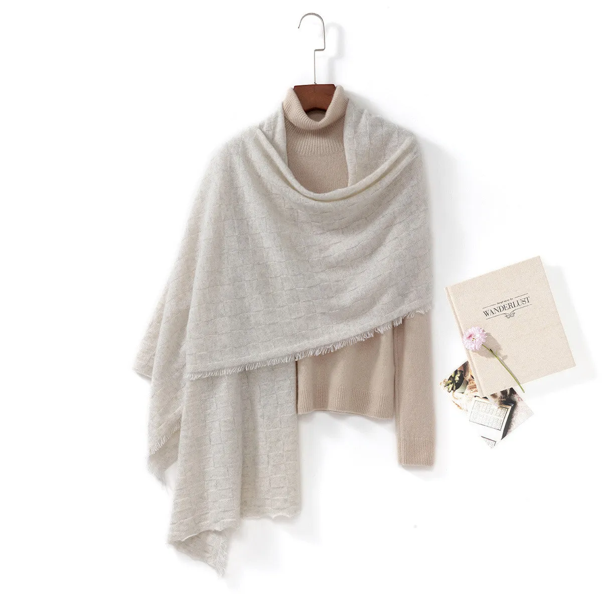 100% Cashmere Fringe Solid Color Shawls