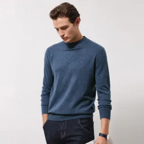 100% Cashmere Mens Mock Neck Knit Sweater