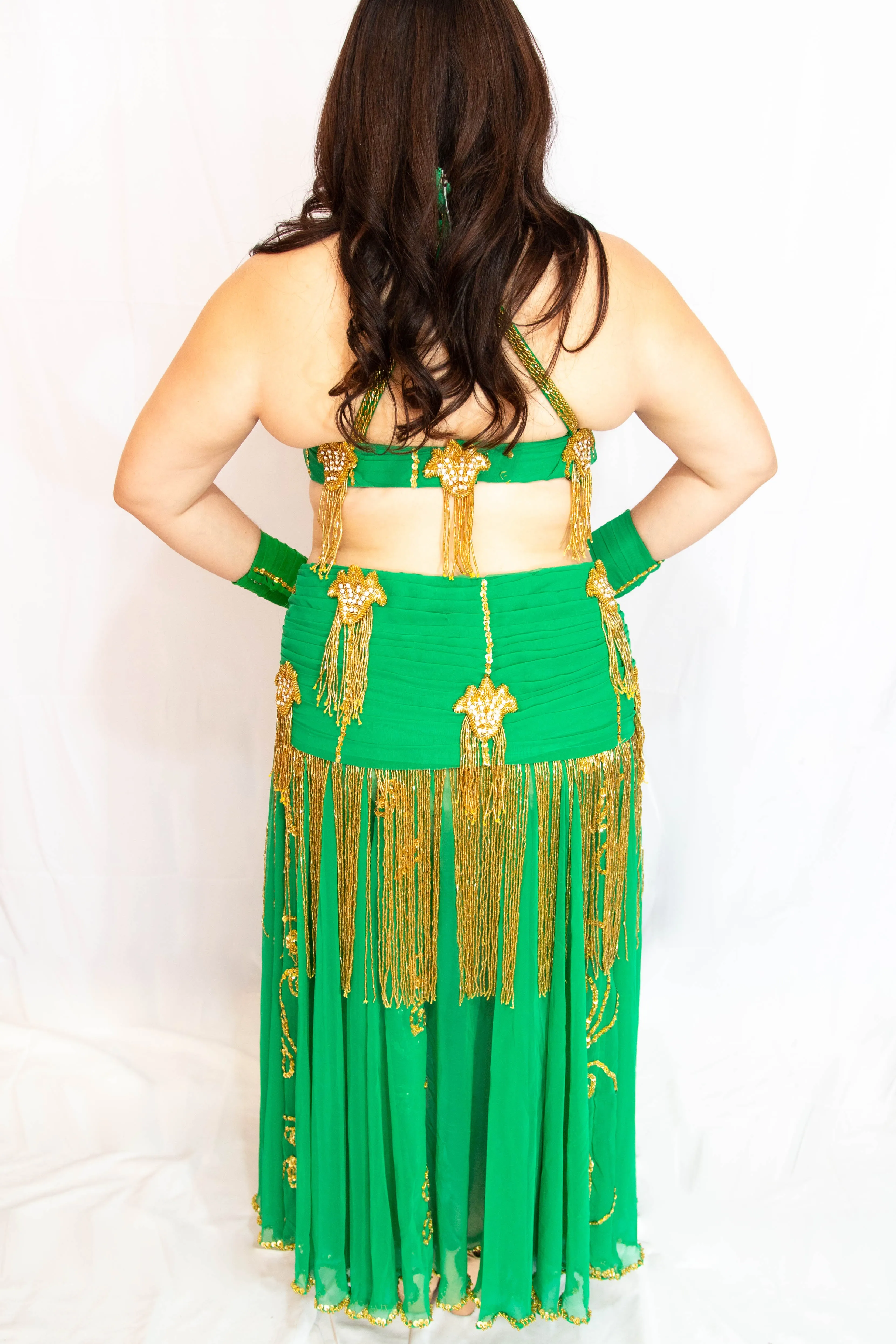 1940s Samia Gamal Style Costume - Green & Gold