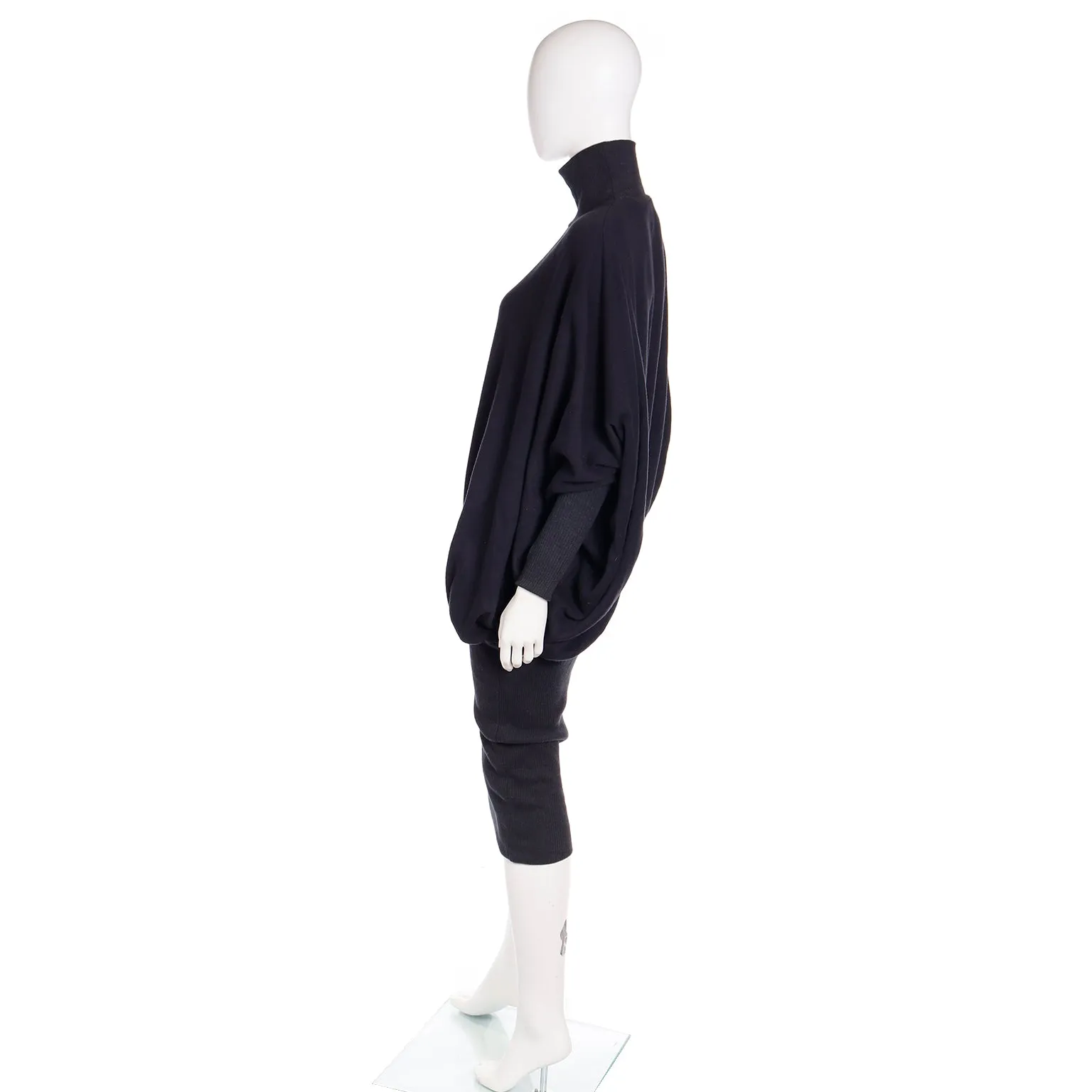 1985 Vintage Norma Kamali Sweatshirt Dress Cocoon Style