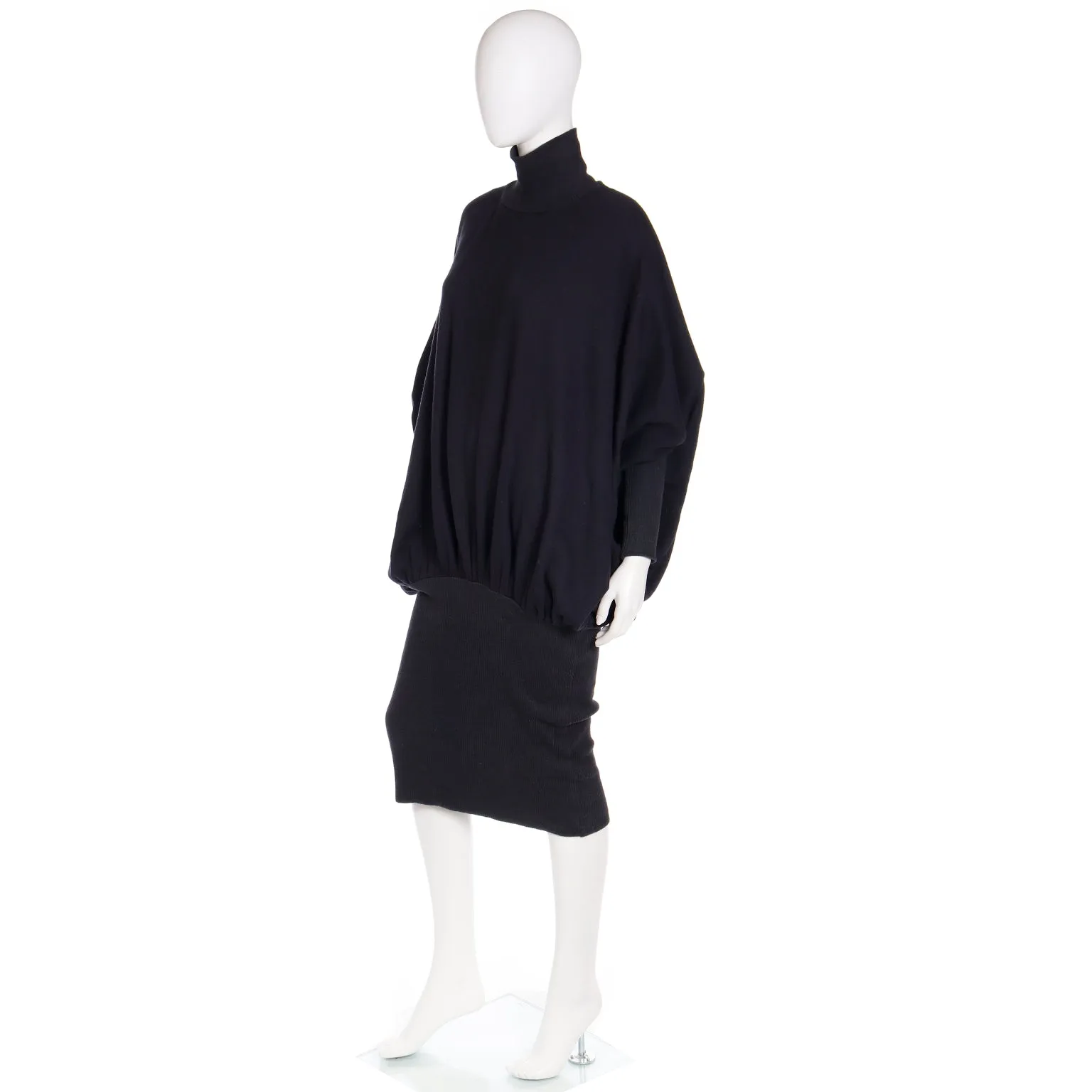 1985 Vintage Norma Kamali Sweatshirt Dress Cocoon Style