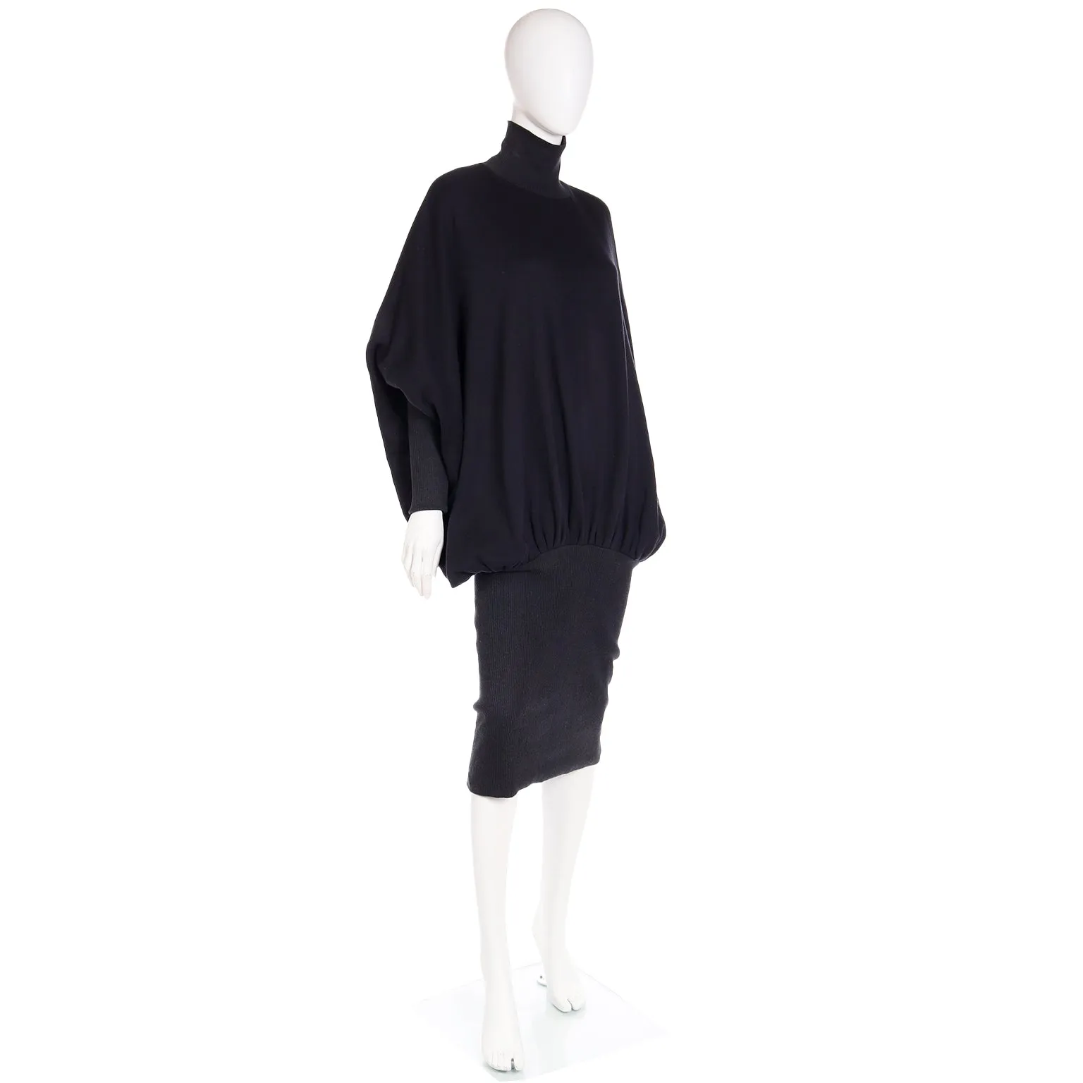 1985 Vintage Norma Kamali Sweatshirt Dress Cocoon Style