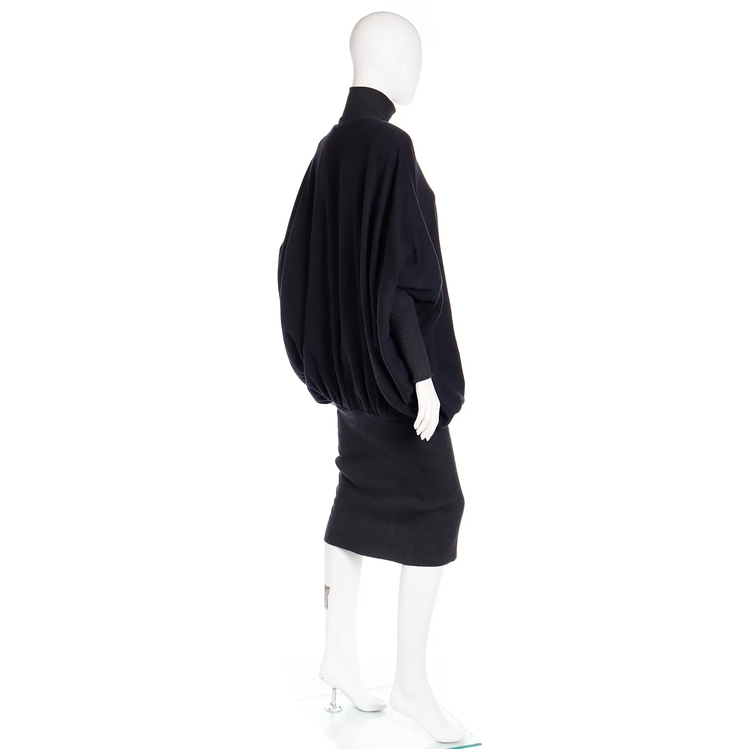 1985 Vintage Norma Kamali Sweatshirt Dress Cocoon Style