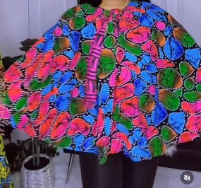 2 way Ankara cape jacket blouse