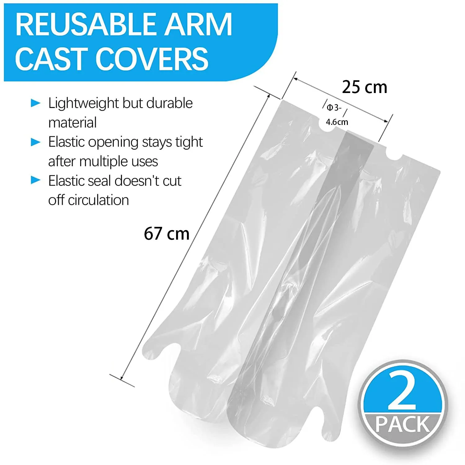 2Pack Waterproof Arm Cast Shower Cover