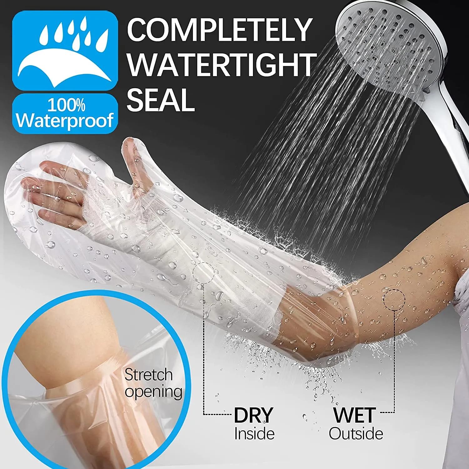 2Pack Waterproof Arm Cast Shower Cover