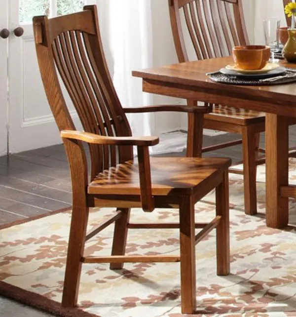 A-America Laurelhurst Slatback Arm Chair in Mission Oak (Set of 2)