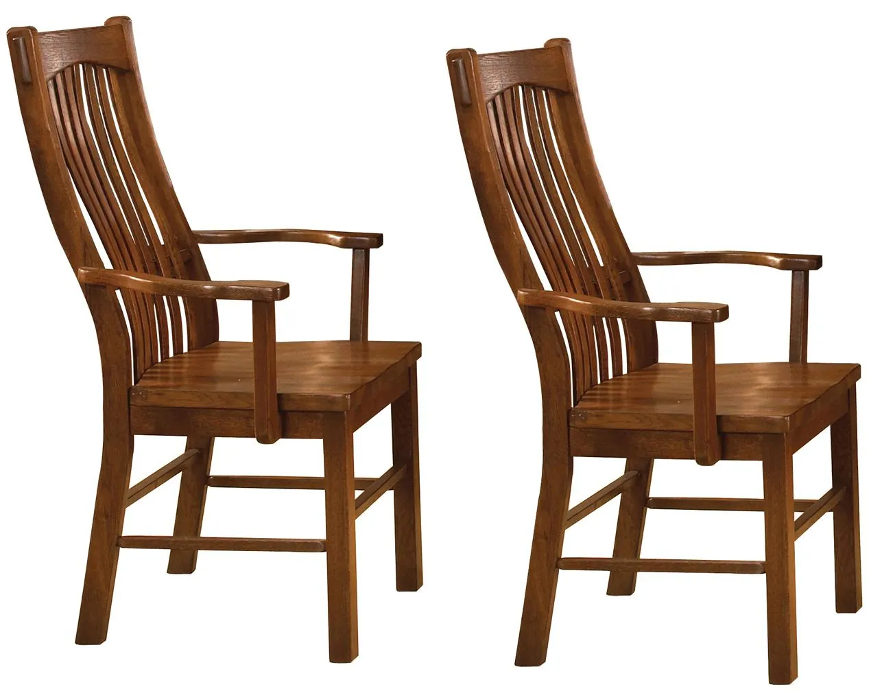 A-America Laurelhurst Slatback Arm Chair in Mission Oak (Set of 2)