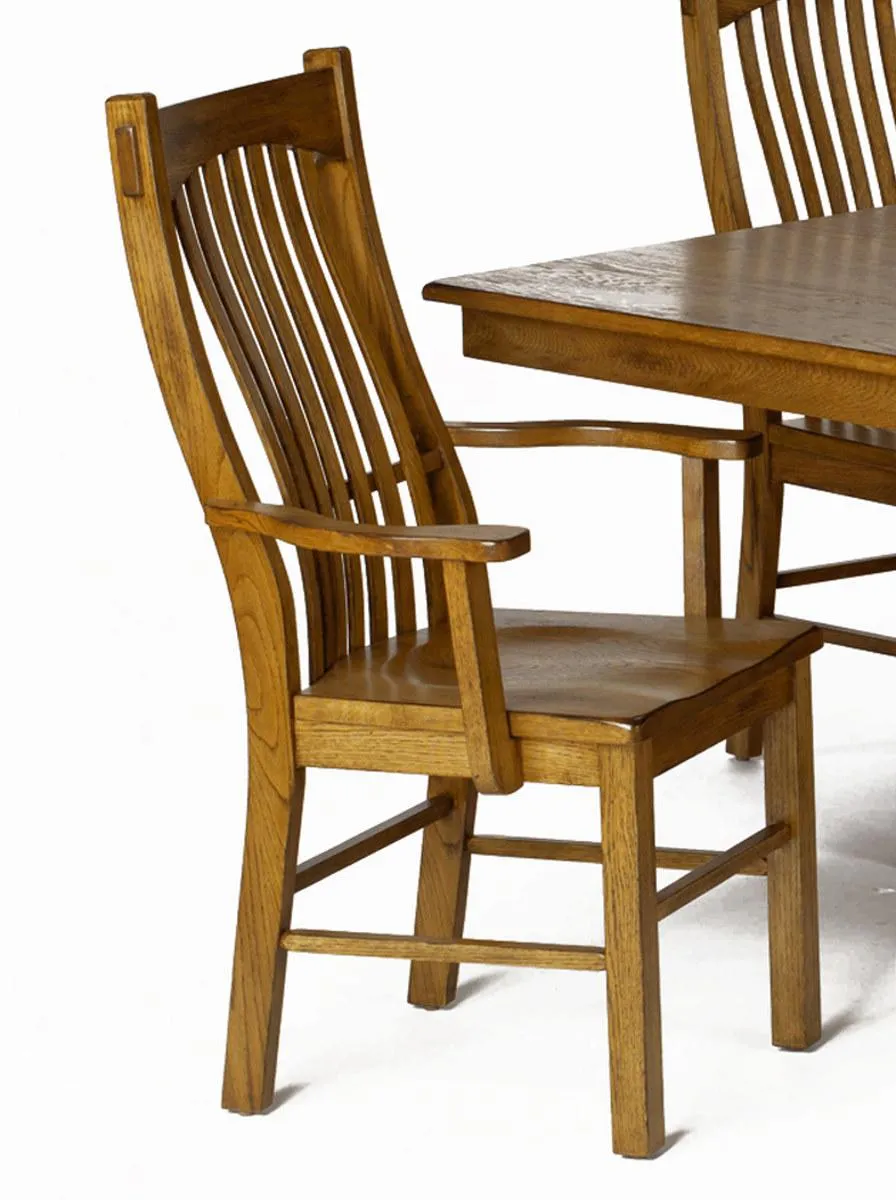 A-America Laurelhurst Slatback Arm Chair in Rustic Oak (Set of 2)