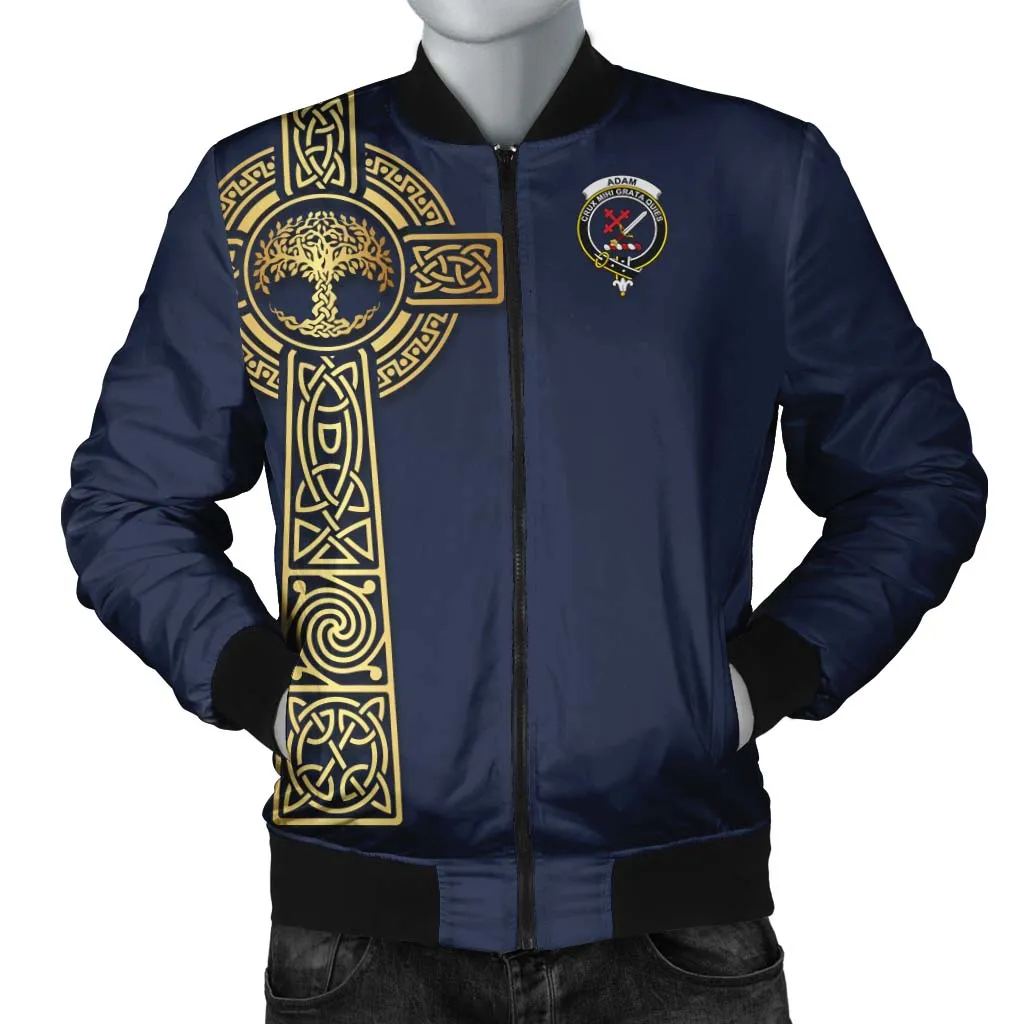 Adam Clan Bomber Jacket with Golden Celtic Tree Of Life