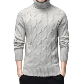 Advbridge Black Turtleneck Sweaters Men Thick Warm Winter Sweater for Men New Casual Pull Homme Cotton Pullover Men Geometric Pattern Coat