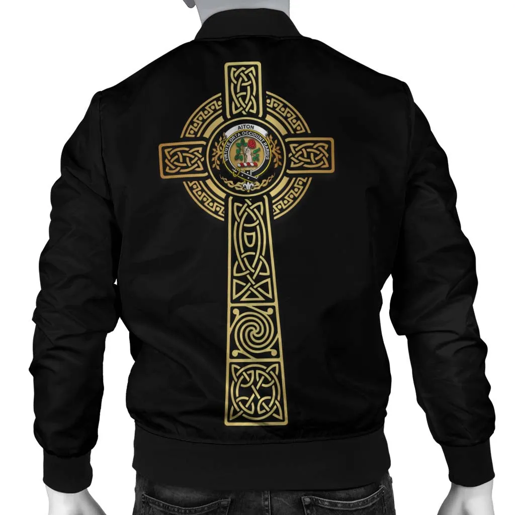 Aiton Clan Bomber Jacket with Golden Celtic Tree Of Life