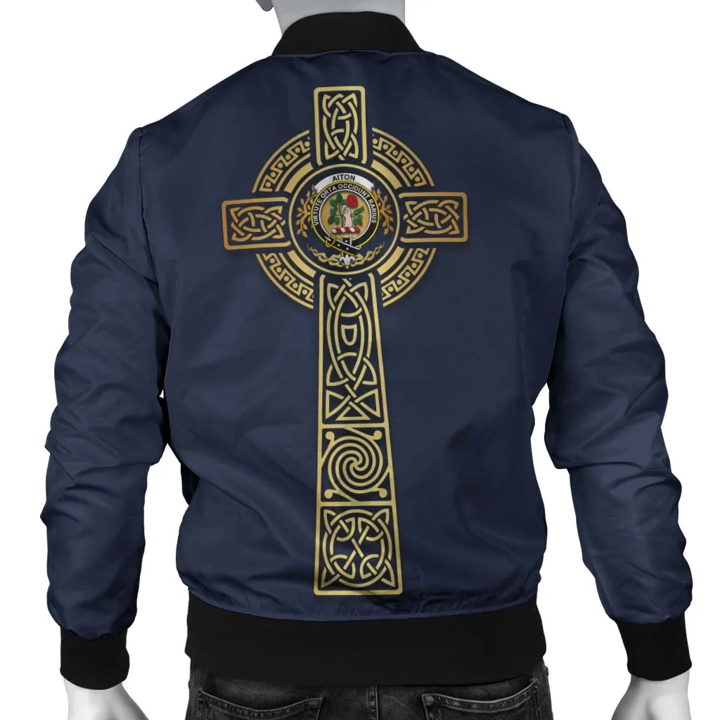 Aiton Clan Bomber Jacket with Golden Celtic Tree Of Life