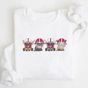 Alabama Crimson Tide Football Highland Cow Football Team Football Lovers Gift Unisex Crewneck Hoodie Sweatshirt