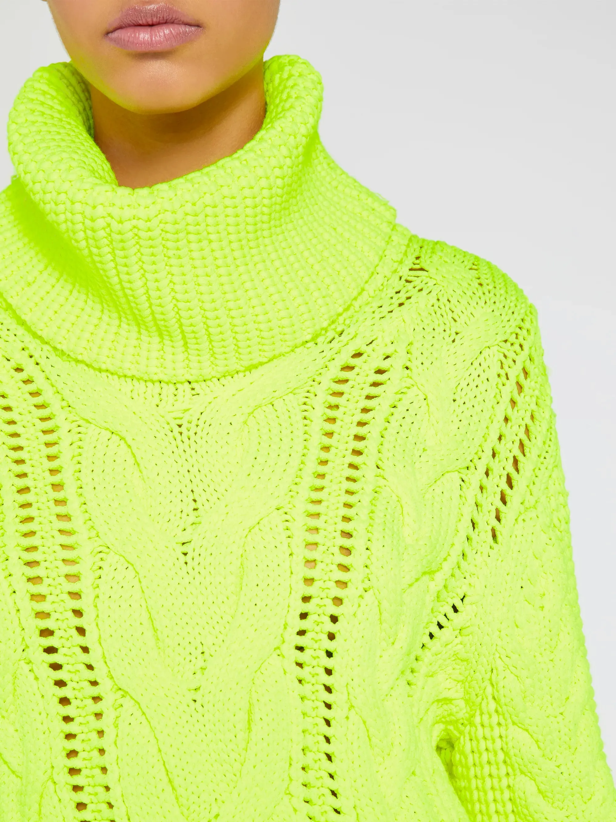 Alice   Olivia - Mayme Tank Cable Pullover in Neon Yellow