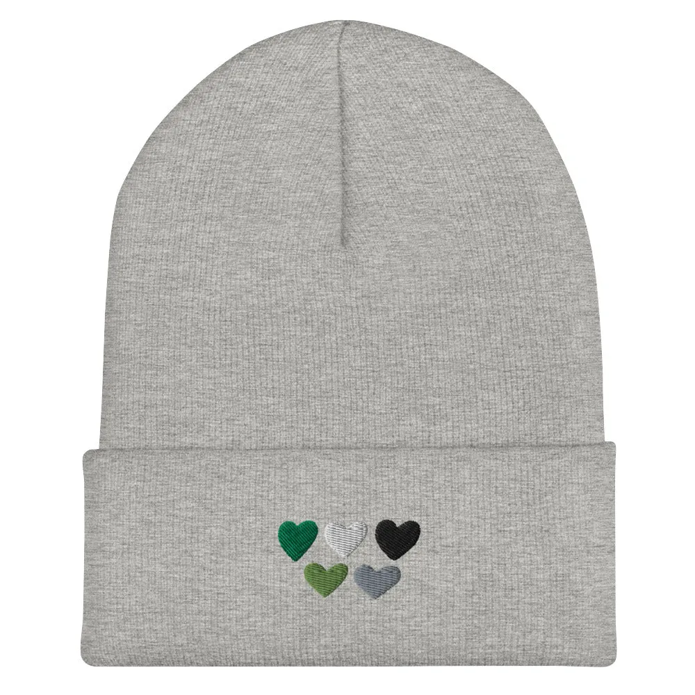 Aromantic Pride Hearts Beanie