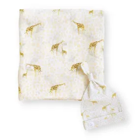 Bamboo Muslin Swaddle Blanket & Topknot Set - Into the Wild