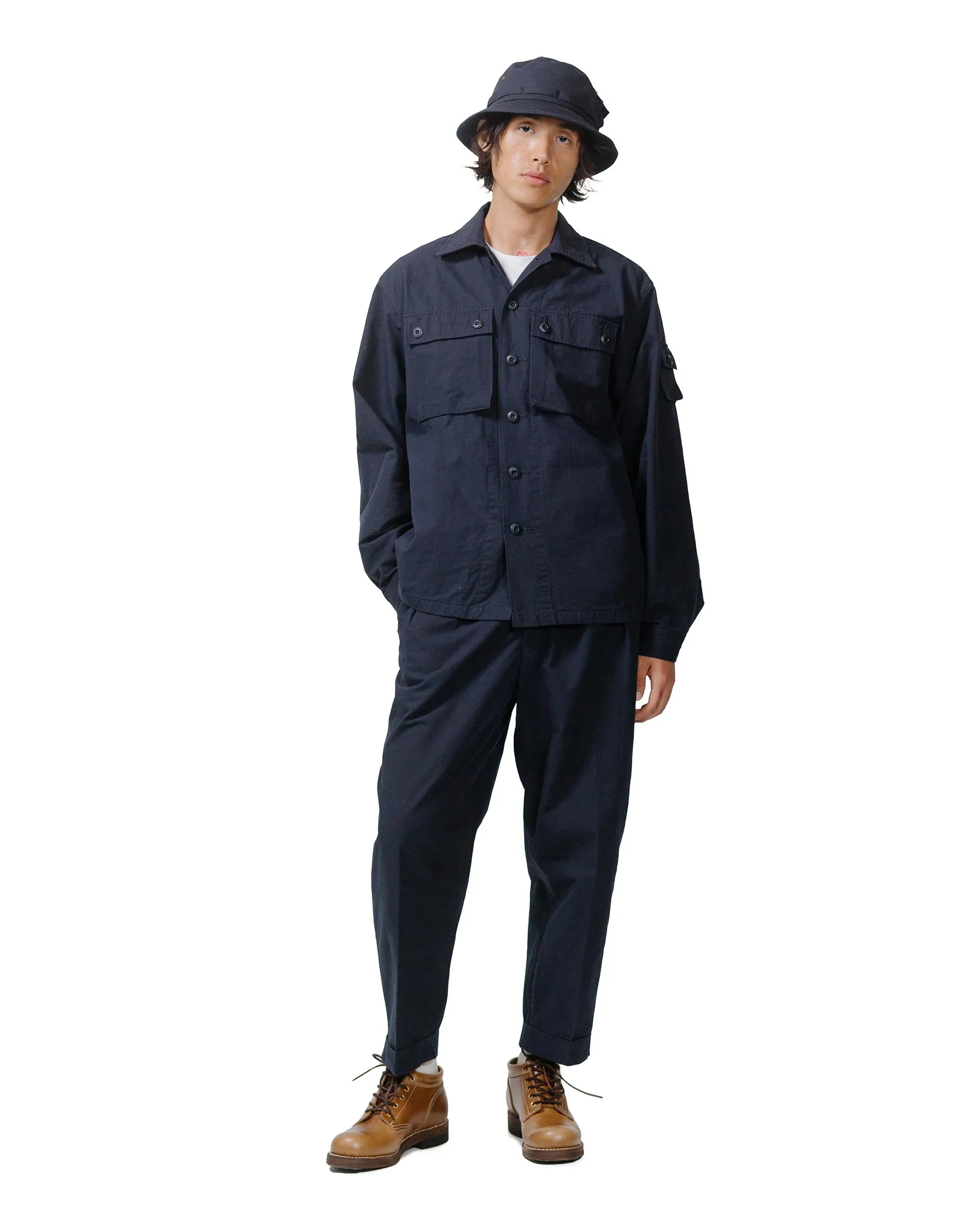 Beams Plus Lost & Found MIL SHT-JAC Cotton Ripstop Navy