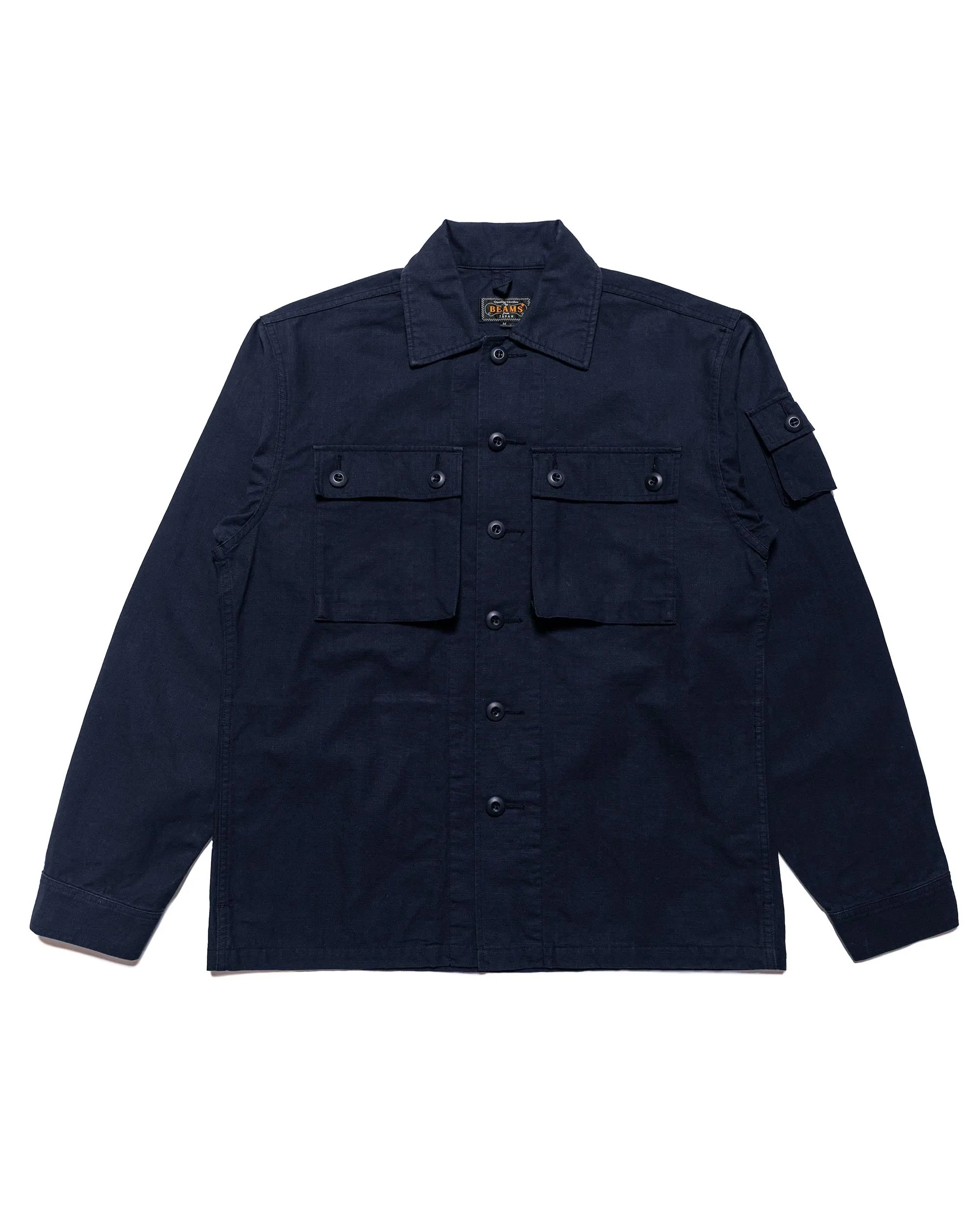 Beams Plus Lost & Found MIL SHT-JAC Cotton Ripstop Navy