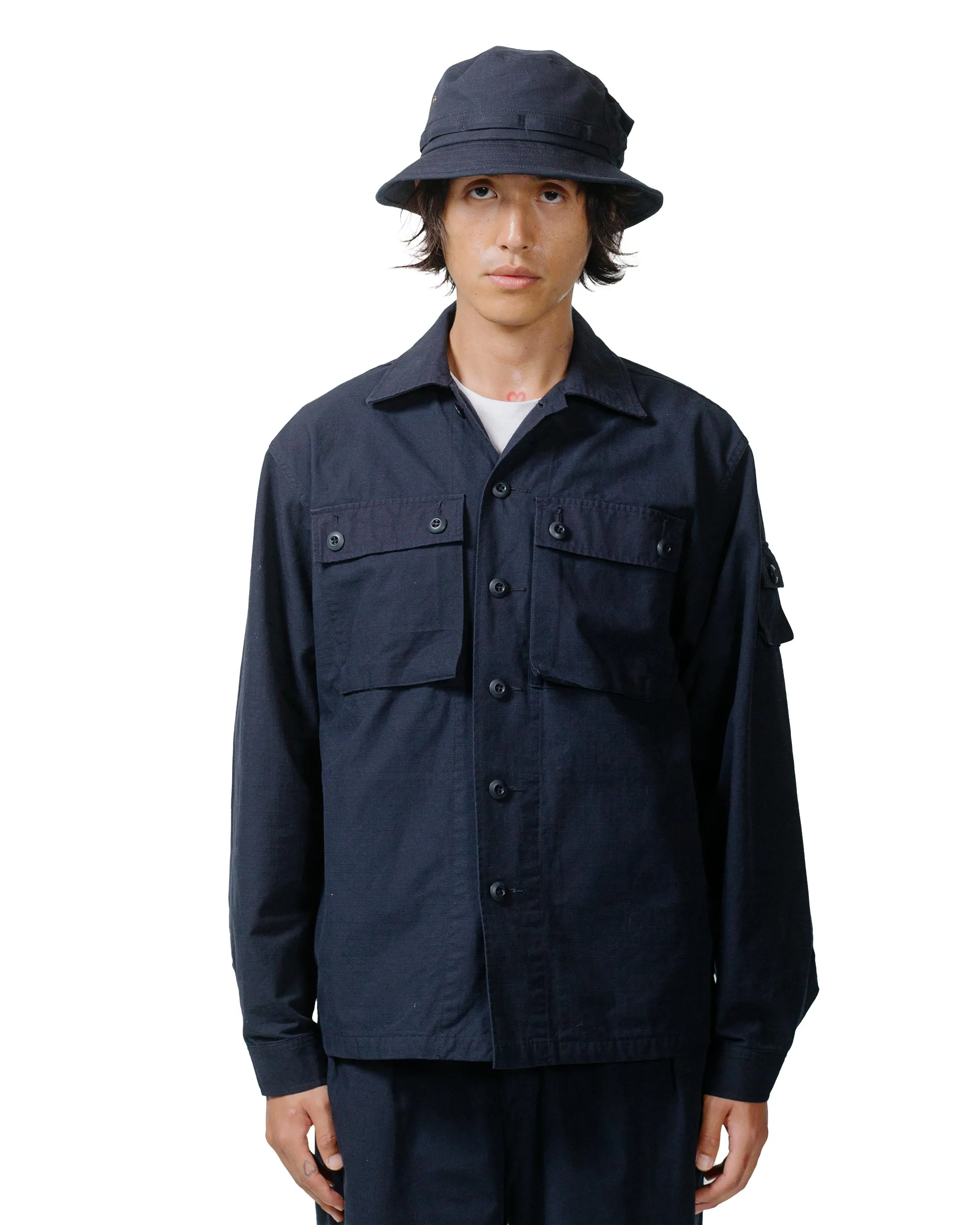 Beams Plus Lost & Found MIL SHT-JAC Cotton Ripstop Navy