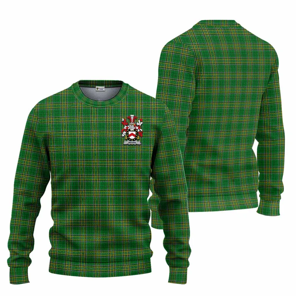 Behan Irish Clan Tartan Knitted Sweater with Coat of Arms