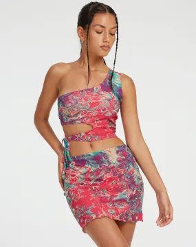 Beldhi Mini Skirt in Festival Print