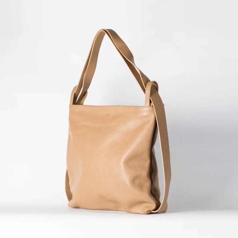 Bella 2-1 Convertible Backpack Tote| Light Tan