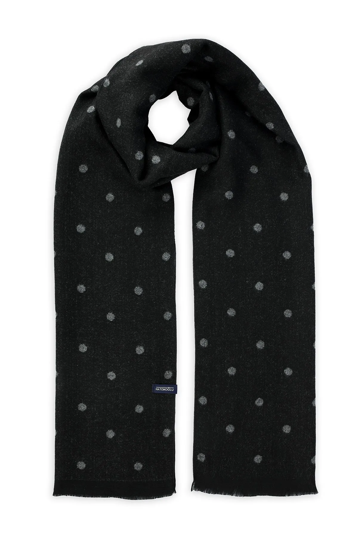 Black - Gray Disk Patterned Scarf