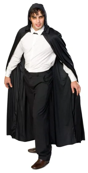 Black Long Hooded Cape