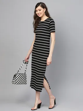 Black White Stripe Maxi