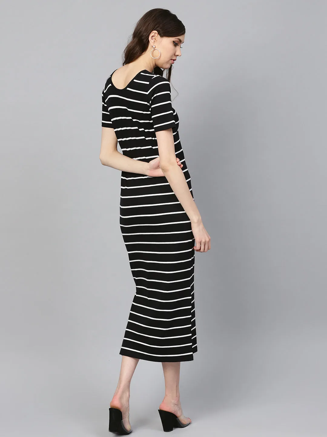 Black White Stripe Maxi