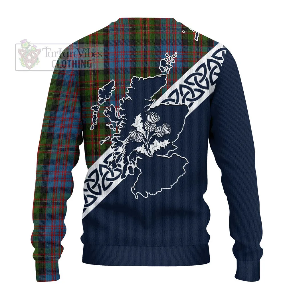 Bowie Tartan Ugly Sweater Featuring Thistle and Scotland Map