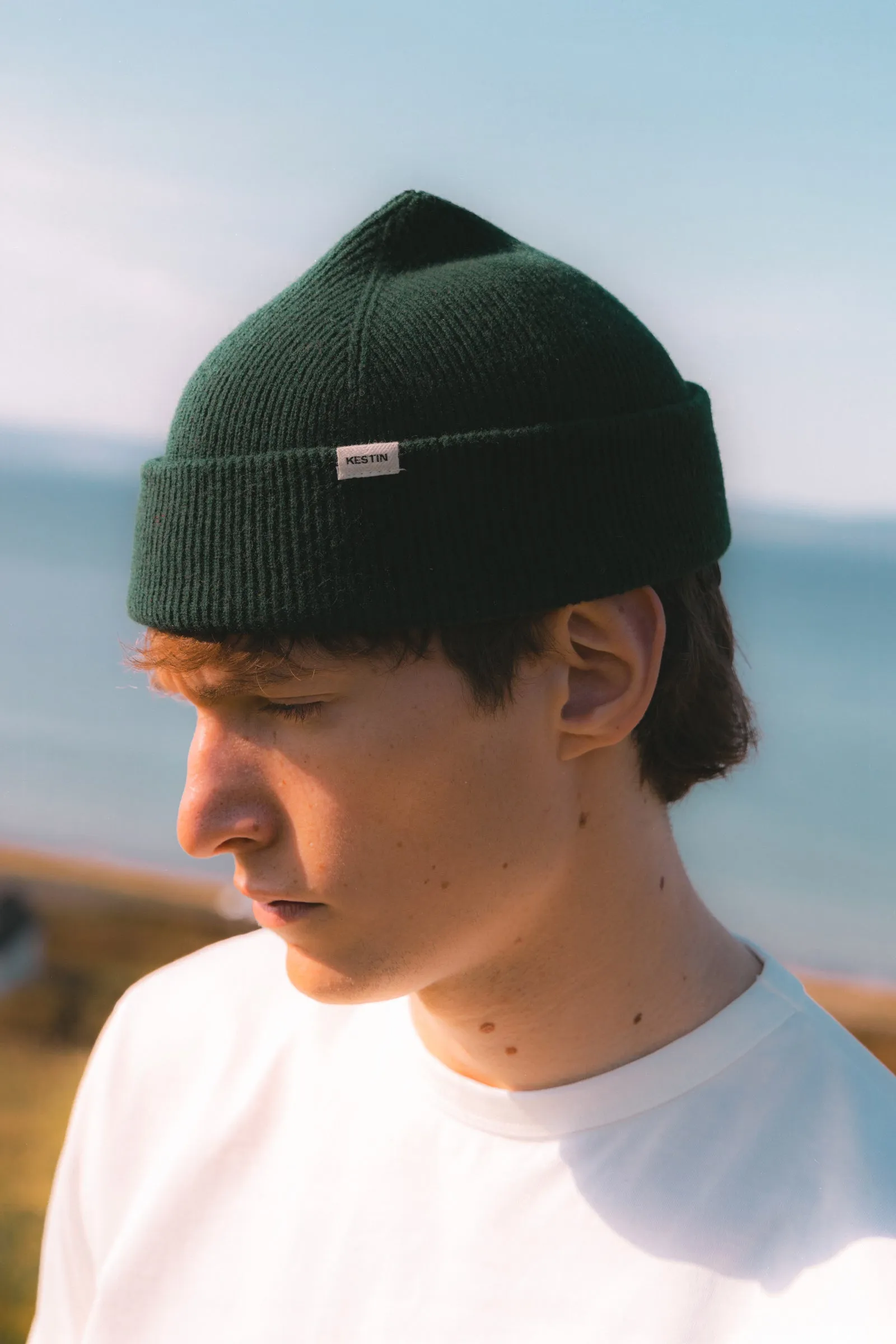 Braemar Beanie in Pine Lambswool