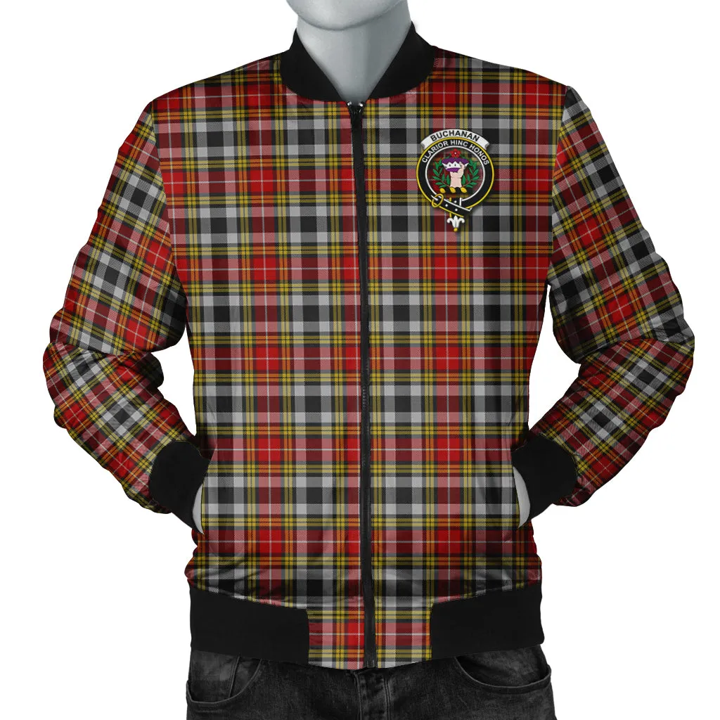 Buchanan Old Dress Tartan Bomber Jacket with Family Crest