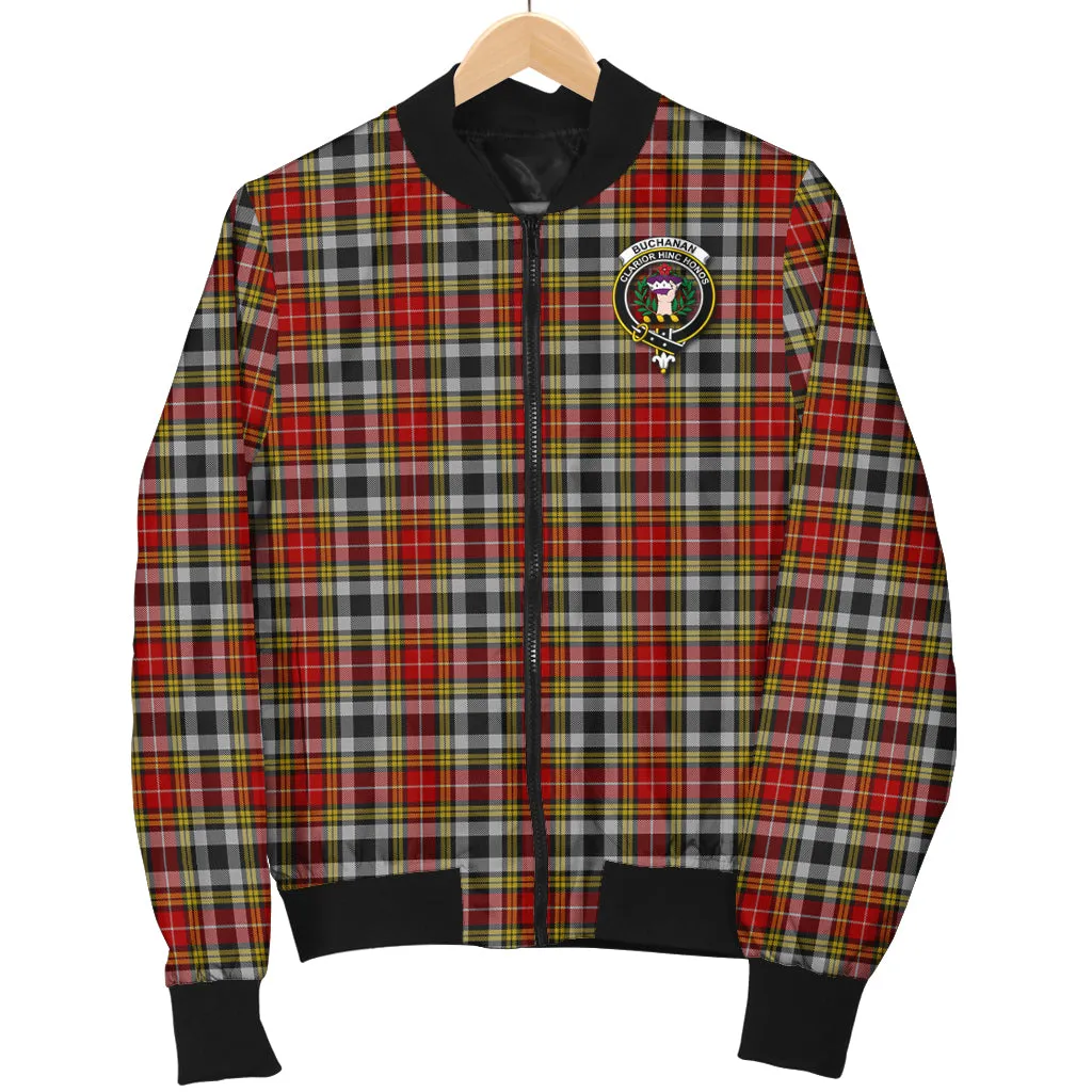 Buchanan Old Dress Tartan Bomber Jacket with Family Crest