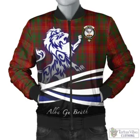 Burns Tartan Bomber Jacket with Alba Gu Brath Regal Lion Emblem