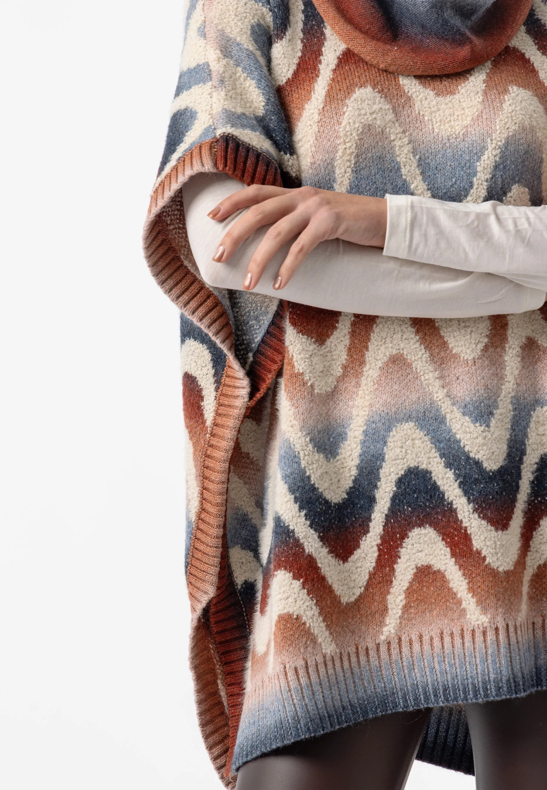 Californian Roll Neck Batwing Poncho