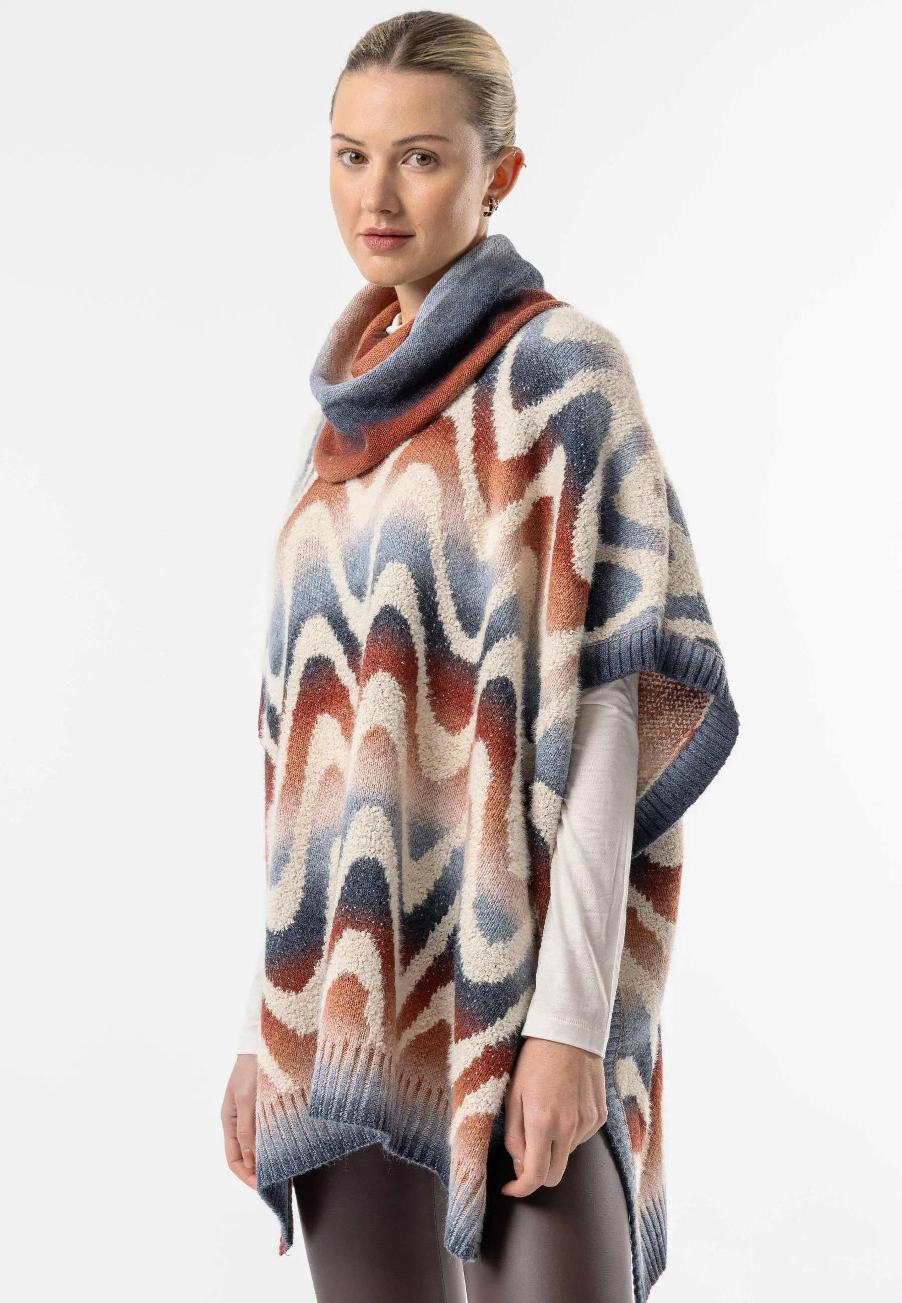 Californian Roll Neck Batwing Poncho