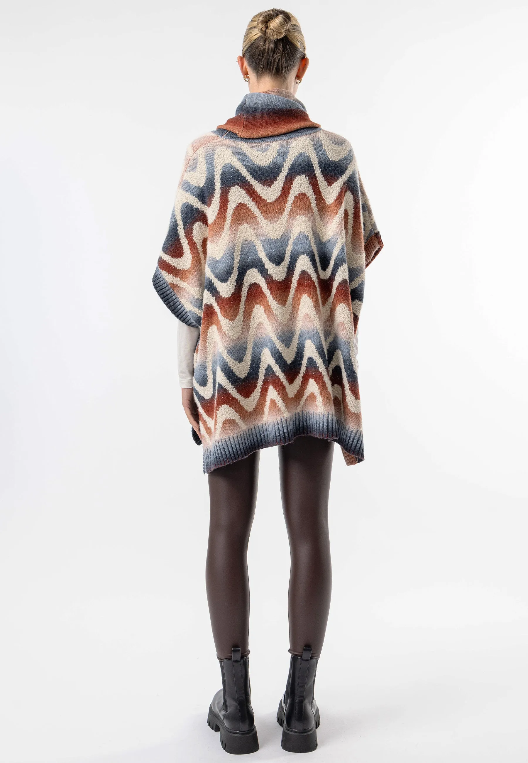 Californian Roll Neck Batwing Poncho