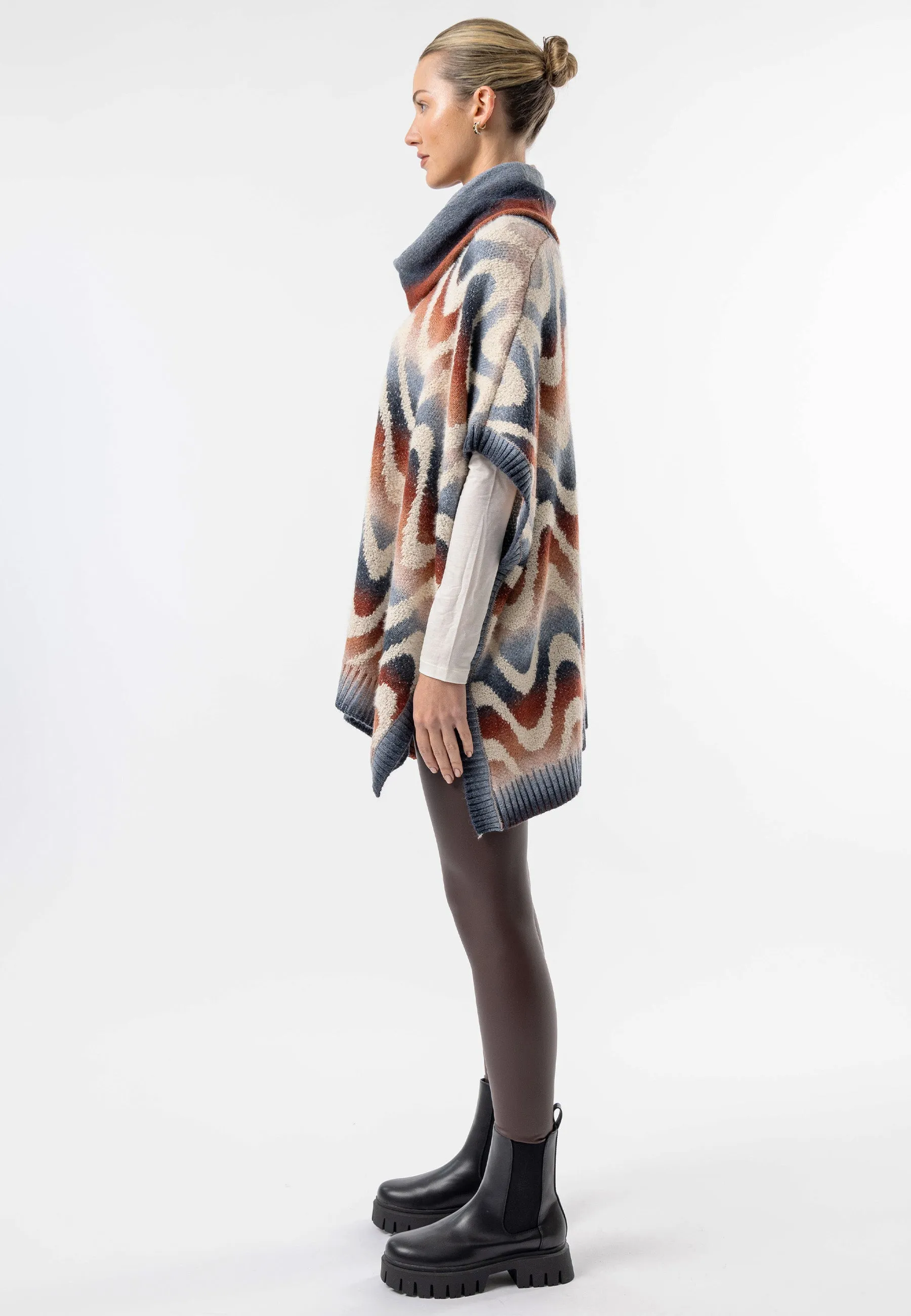 Californian Roll Neck Batwing Poncho