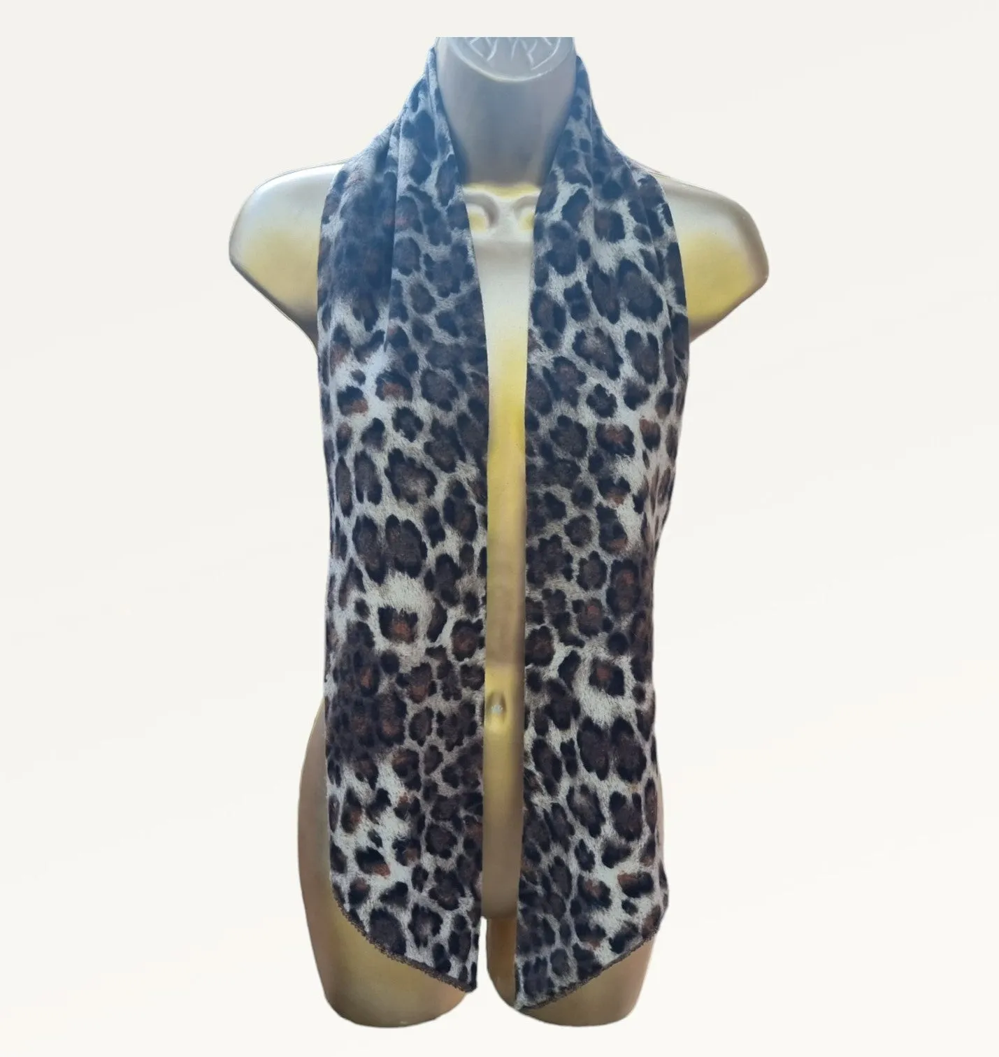 Caroline Charles London Vintage Leopard Print Jacket and Scarf UK 16 US 12 EU 44