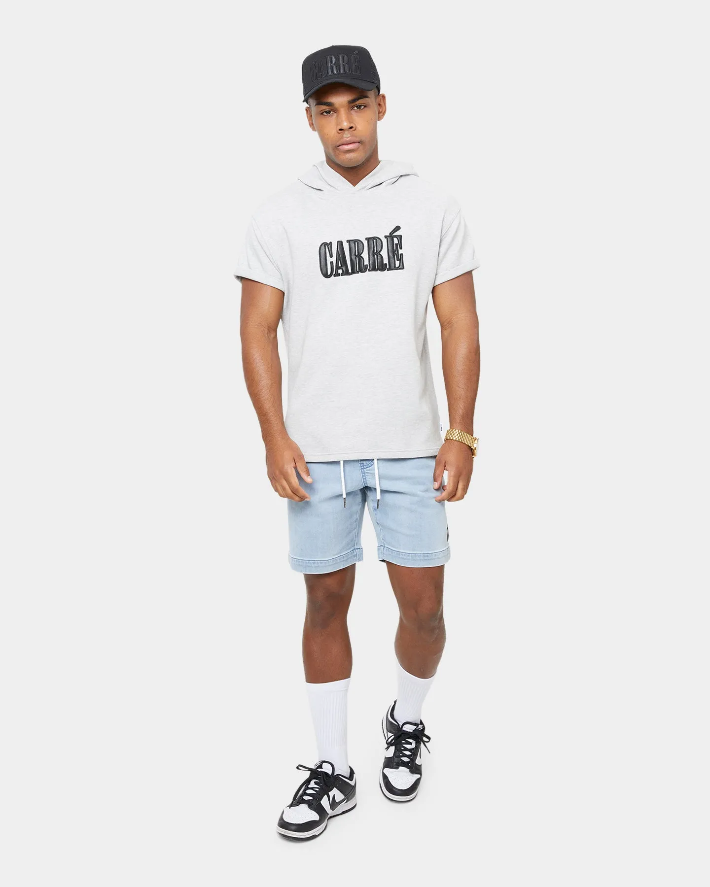 Carré Declaration MTN Short Sleeve Hoodie Grey Marle