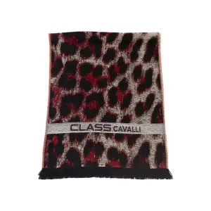 Cavalli Class Burgundy Wool Men Scarf